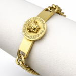 Bratara Medusa Reglabila Placata cu Aur 18K, 7mm