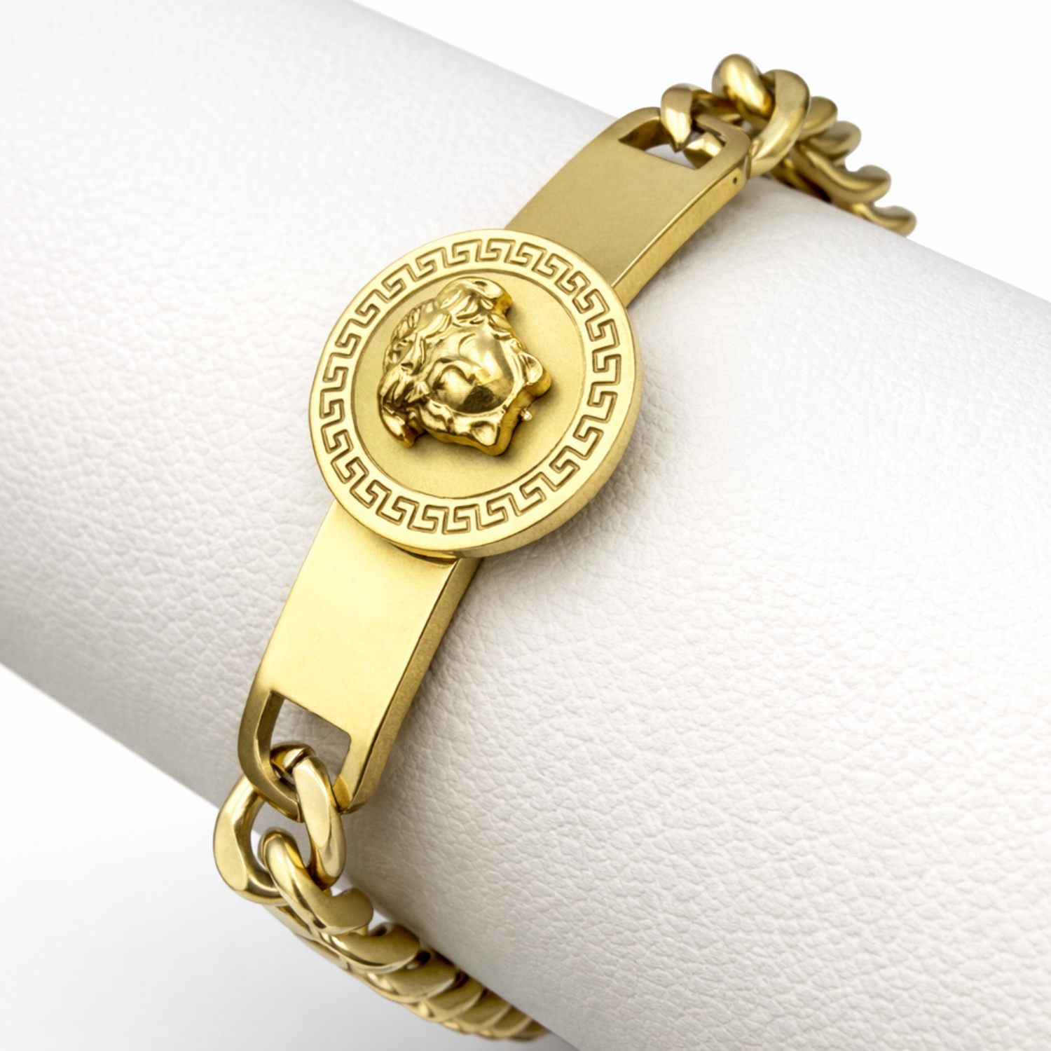 Bratara Medusa Reglabila Placata cu Aur 18K, 7mm