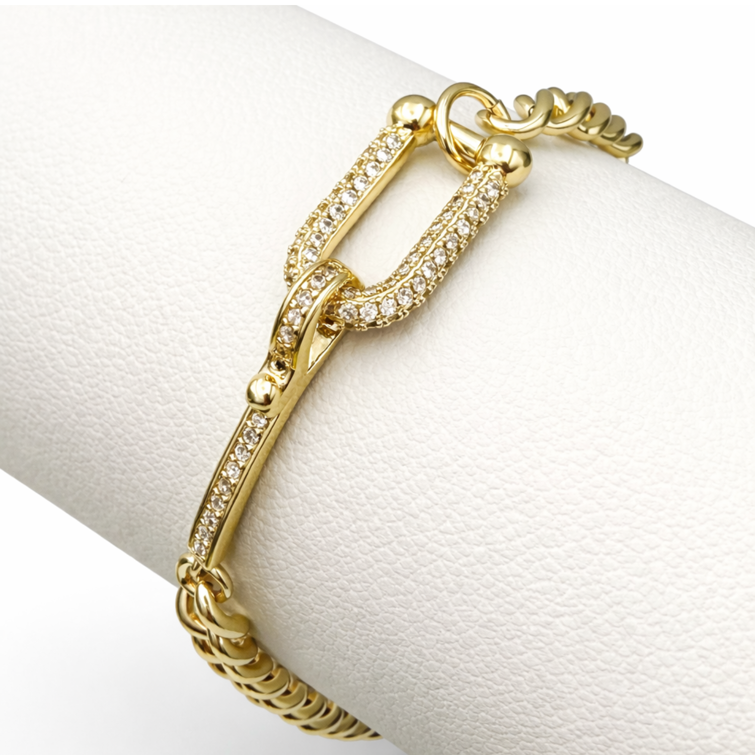 Bratara Shackle Reglabila Placata cu Aur 18K, 6mm