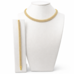 Set Lant si Bratara Tennis Placat cu Aur 18K, 5mm