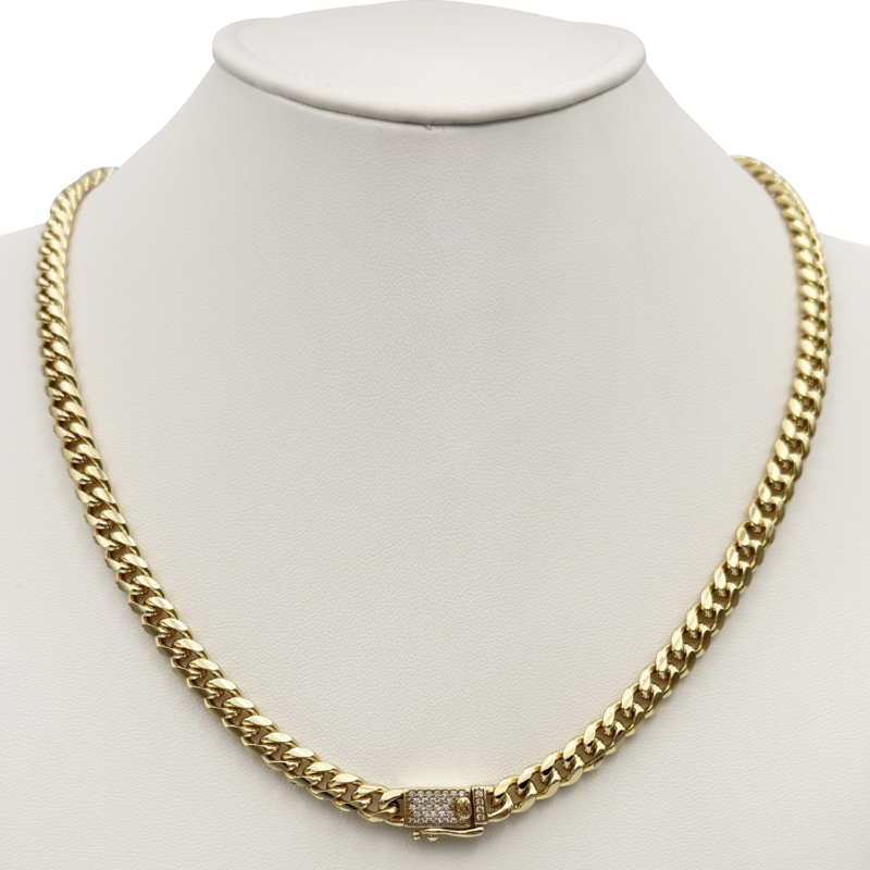 Lant Cuban Placat cu Aur 18K, 6mm