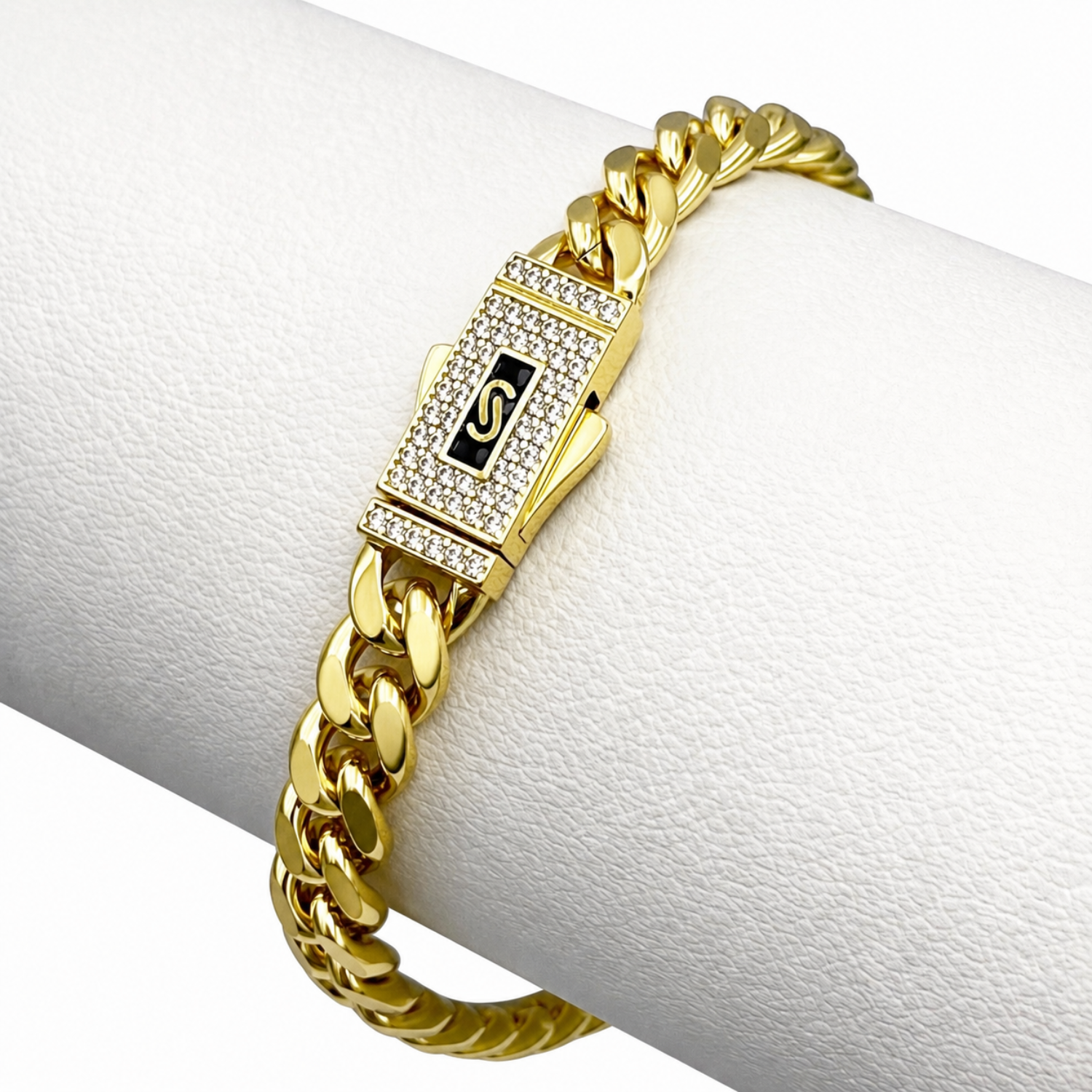 New Project Bratara Cuban Monaco Placata cu Aur 18K, 6mm