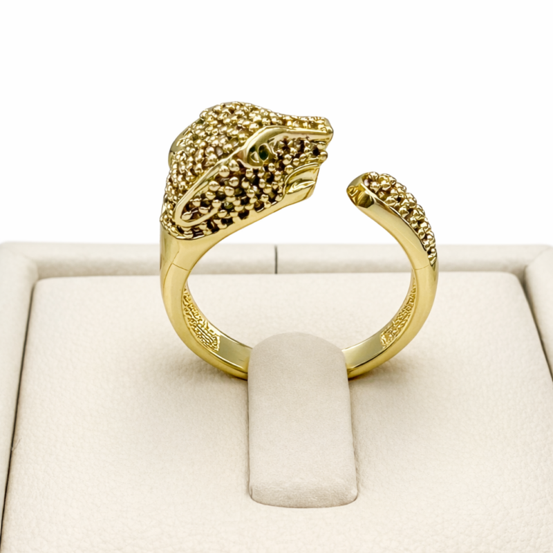 Inel Pantera Placat cu Aur 18K Reglabil