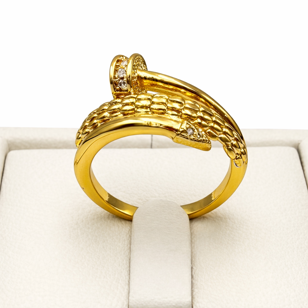 Inel Snake Placat cu Aur 18K Reglabil