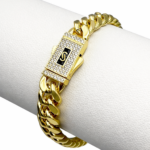 Bratara Cuban Monaco Placata cu Aur 18K, 8mm