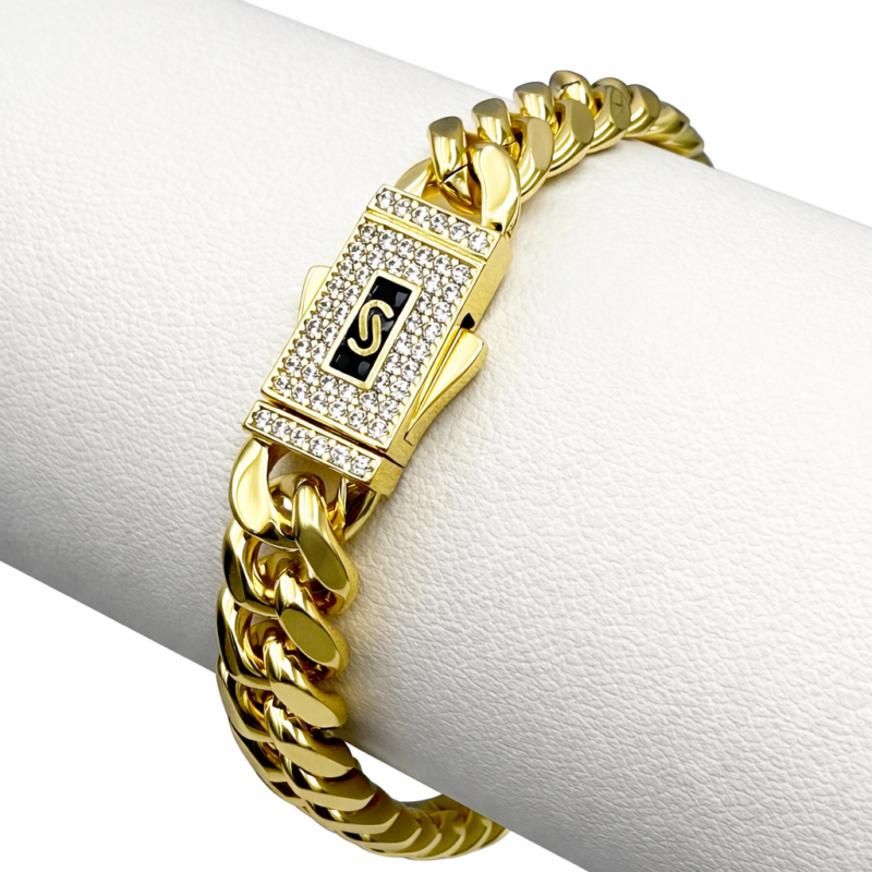Bratara Cuban Monaco Placata cu Aur 18K, 8mm