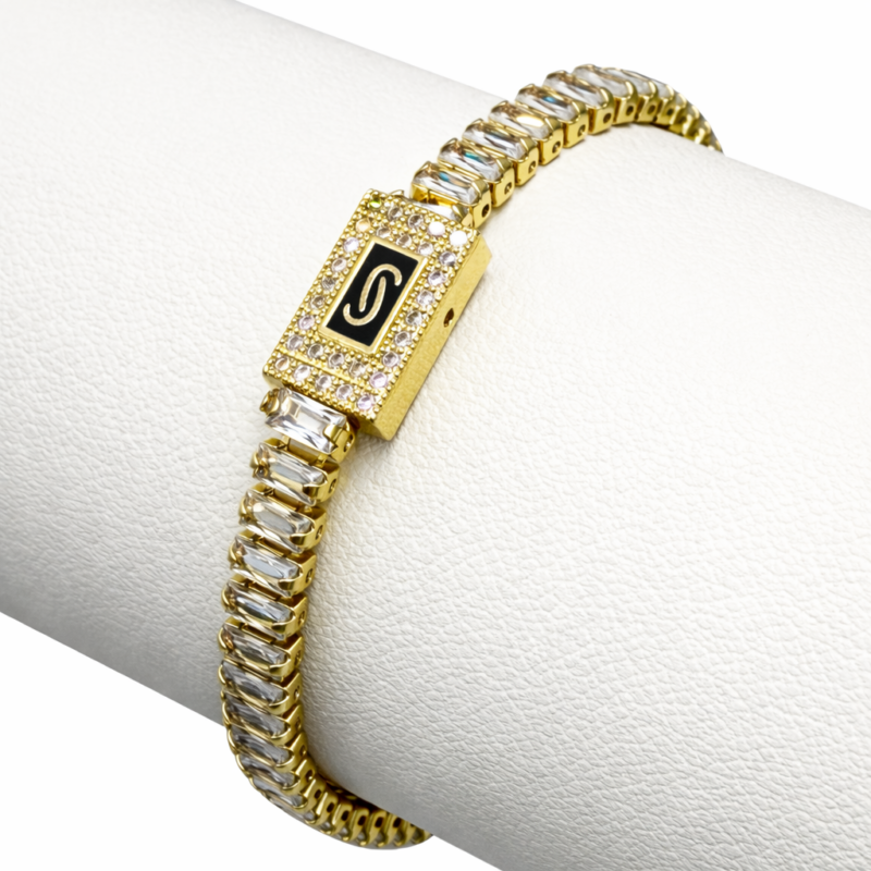 Bratara Cuban Diamond Placata cu Aur 18K, 5mm
