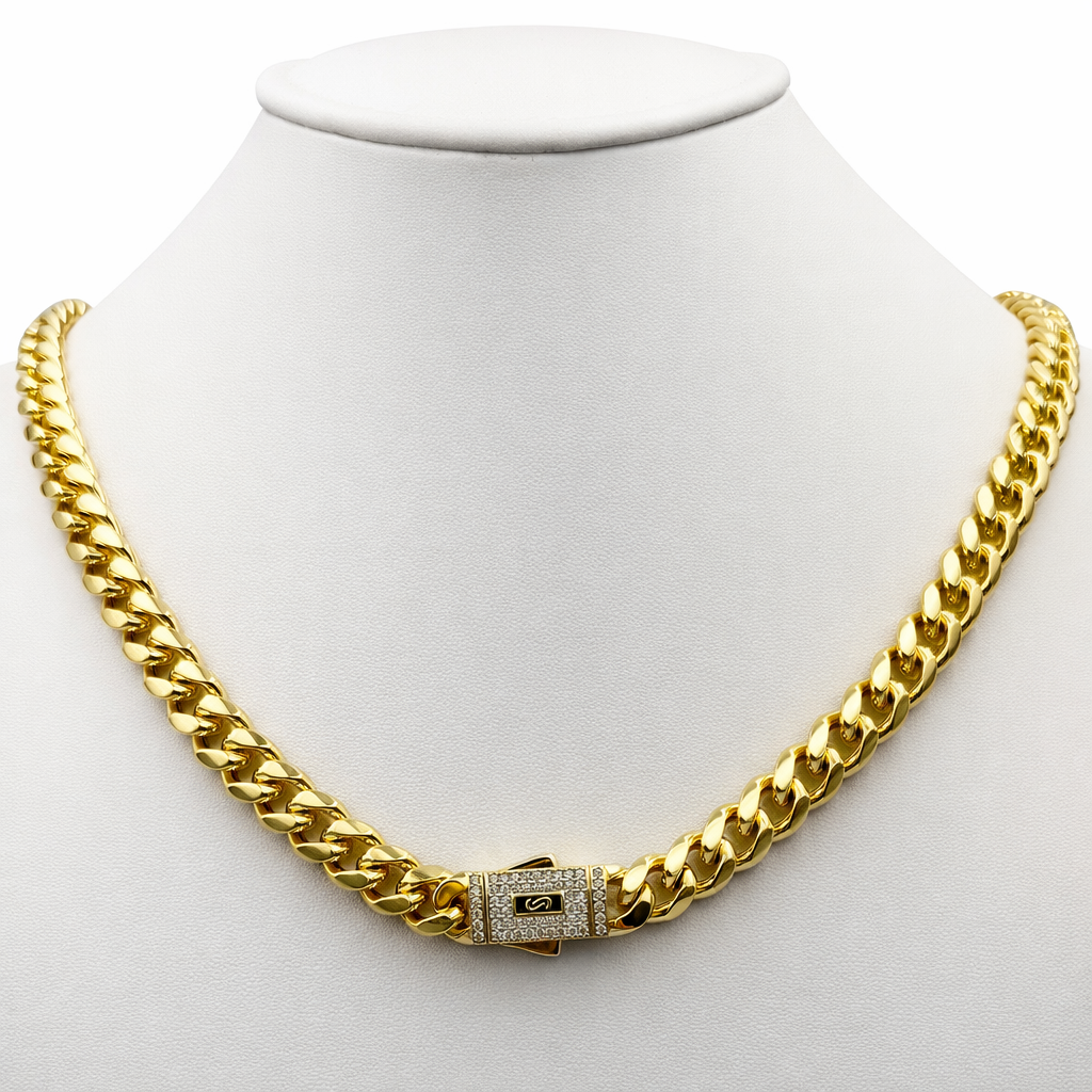 Lant Cuban Monaco Placat cu Aur 18K, 8mm