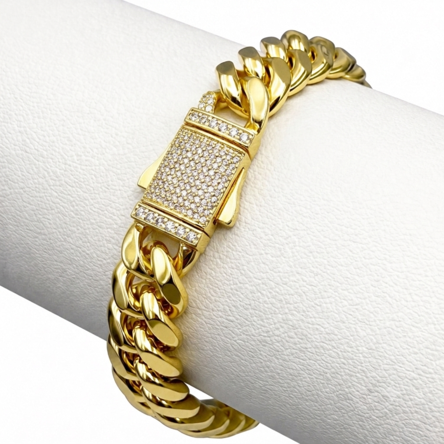 Bratara Cuban Luxury Monaco Placata cu Aur 18K, 10mm