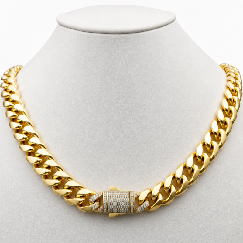 Lant Cuban Luxury Placat cu Aur 18K, 10mm