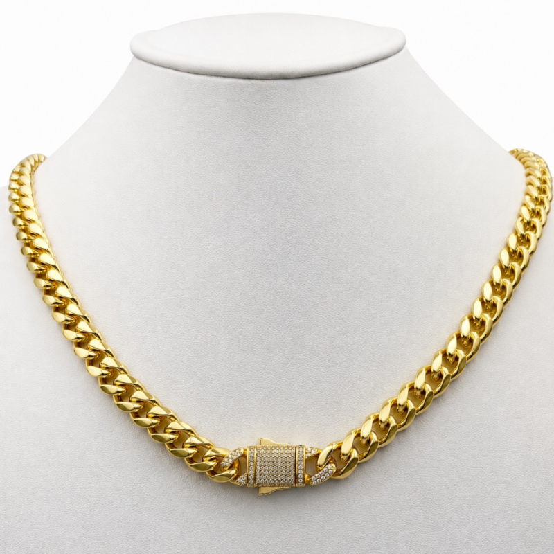 Lant Cuban Luxury Placat cu Aur 18K, 8mm