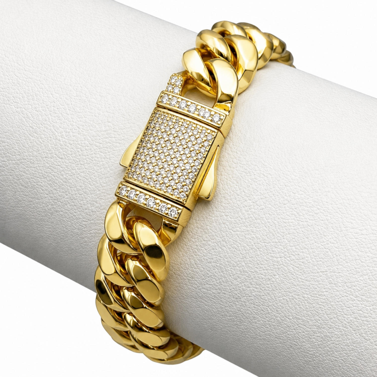 Bratara Cuban Luxury Monaco Placata cu Aur 18K, 10mm