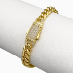Bratara Cuban Luxury Monaco Placata cu Aur 18K, 6mm
