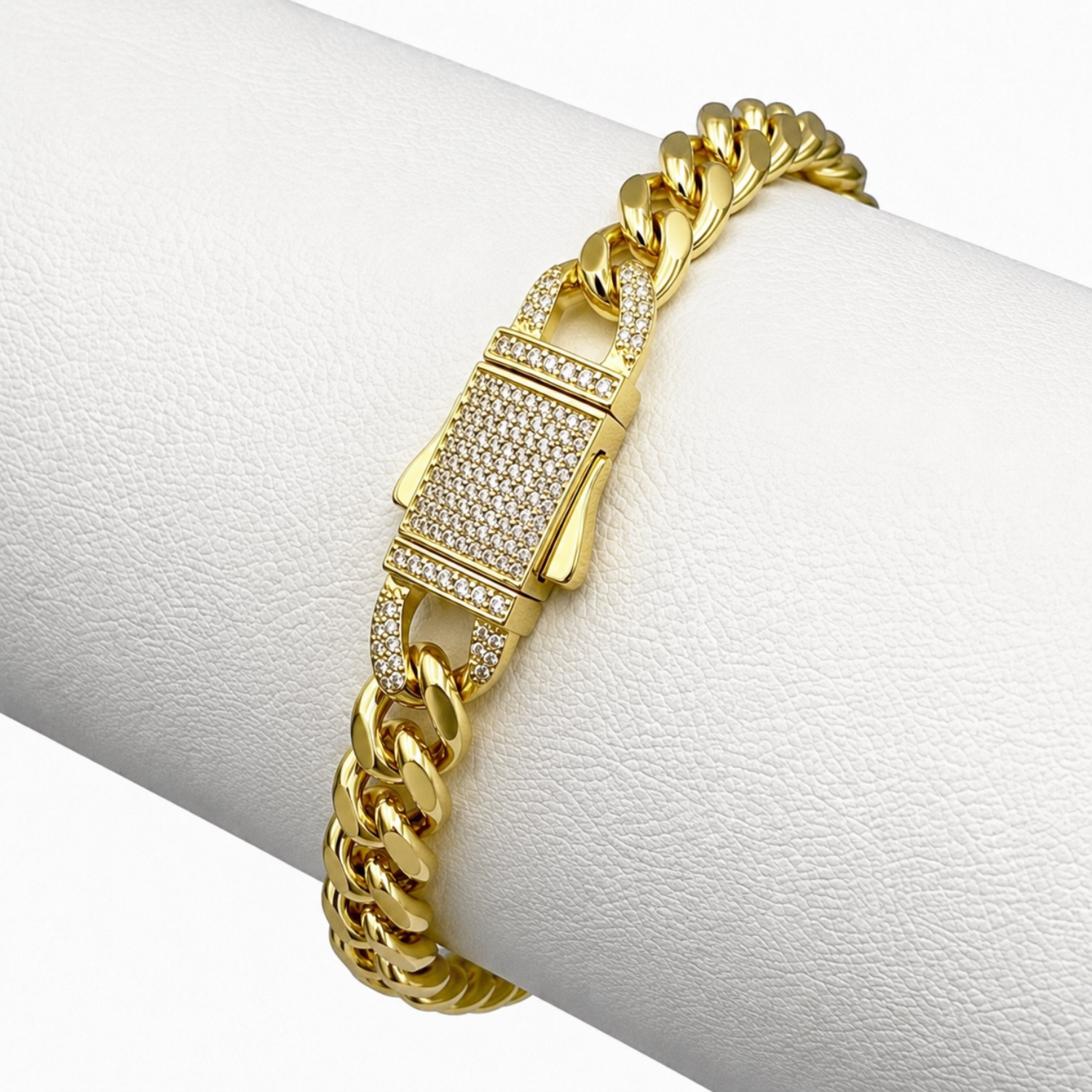 Bratara Cuban Luxury Monaco Placata cu Aur 18K, 6mm